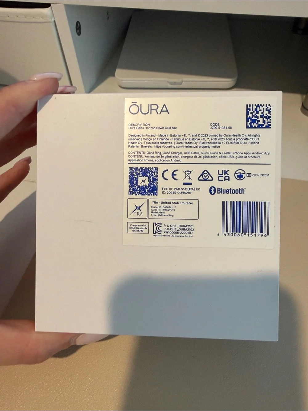 Oura Gen3 Horizon Silver Size 8